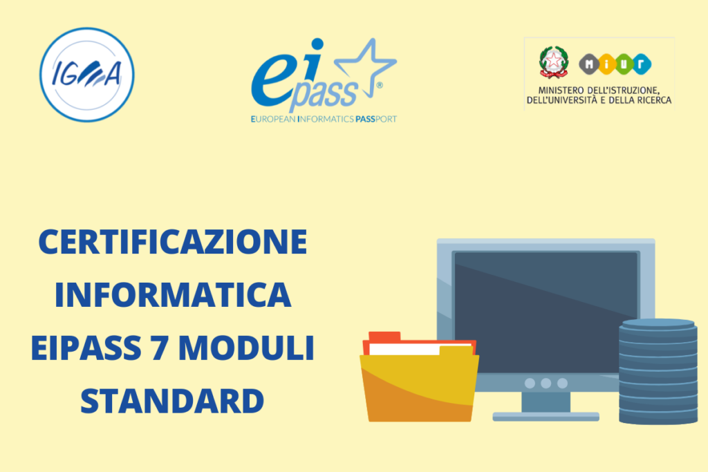 Certificazione EIPASS 7 Moduli Standard - NO Docente