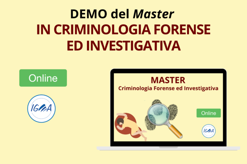 DEMO del MASTER ONLINE CRIMINOLOGIA FORENSE ED INVESTIGATIVA