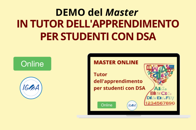 DEMO del MASTER ONLINE IN TUTOR DELL'APPRENDIMENTO PER STUDENTI CON DSA