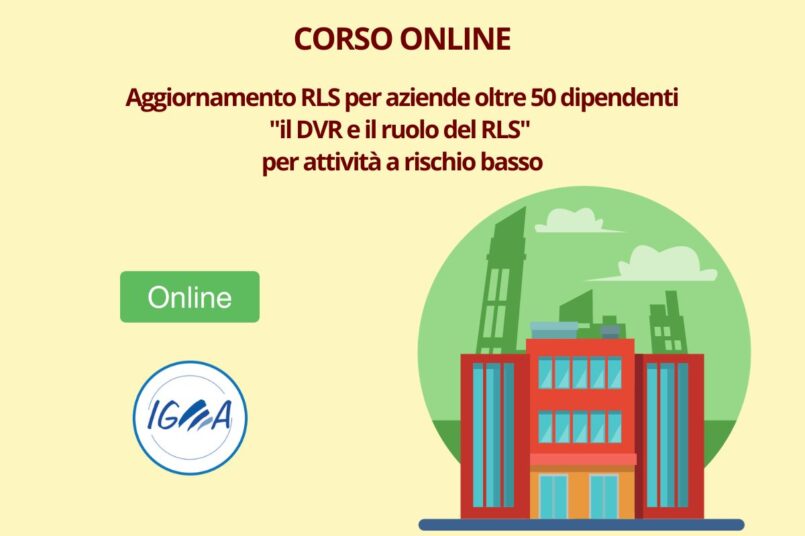 Aggiornamento RLS Aziende Oltre 50 Dipendenti - Attività A Rischio Basso