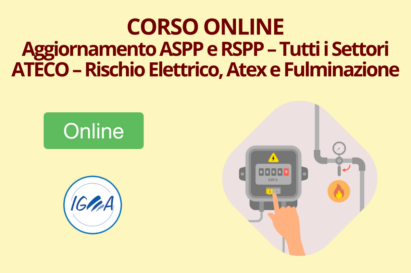 Aggiornamento ASPP e RSPP – Tutti ateco Rischio Elettrico Atex e Fulminazione