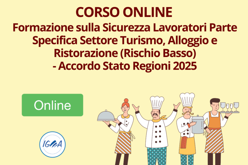 Formazione Sicurezza settore turismo alloggio ristorazione rischio basso 2025