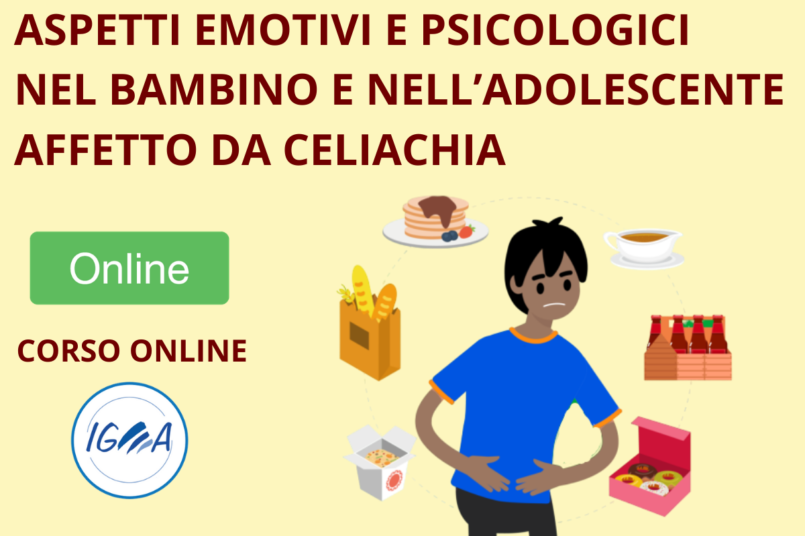 Corso Online - Aspetti emotivi e psicologici bambino affetto da celiachia