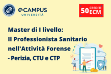 Master di I livello Il Professionista Sanitario nell'Attivita Forense - Perizia CTU e CTP