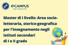 Master di I livello Area socio-letteraria, storico-geografica per l'insegnamento negli Istituti Secondari di I e II grado