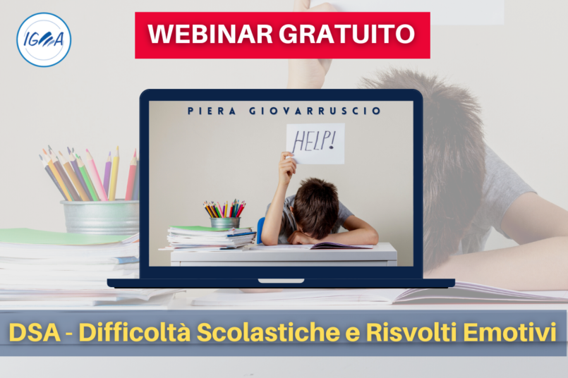 WEBINAR GRATUITO DSA - Difficolta Scolastiche e Risvolti Emotivi